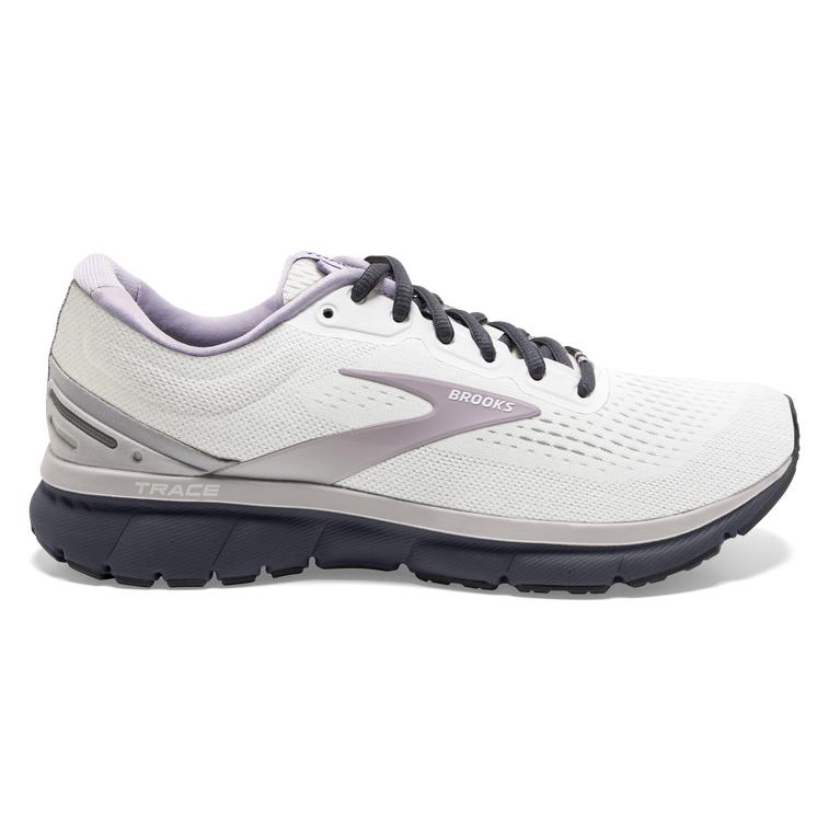 Brooks Trace - Womens Adaptive Road Running Shoes - White/Grey/Ombre Blue (50947OQXU)